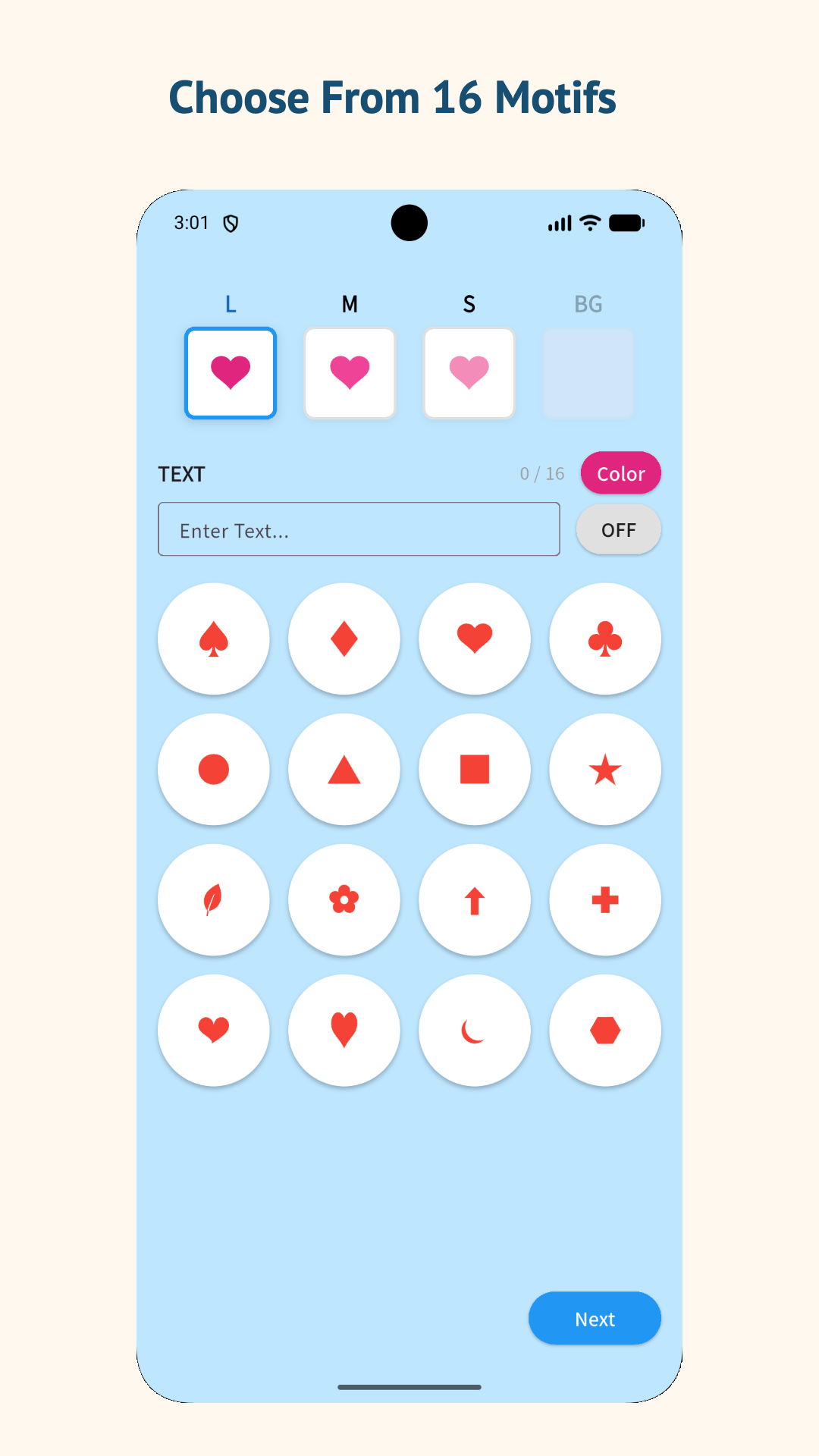 Motif selection screen in Suit Camo Maker